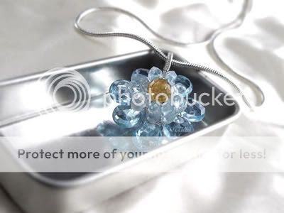 Gemstone Flower artisan necklace Citrine Topaz and Sterling silver
