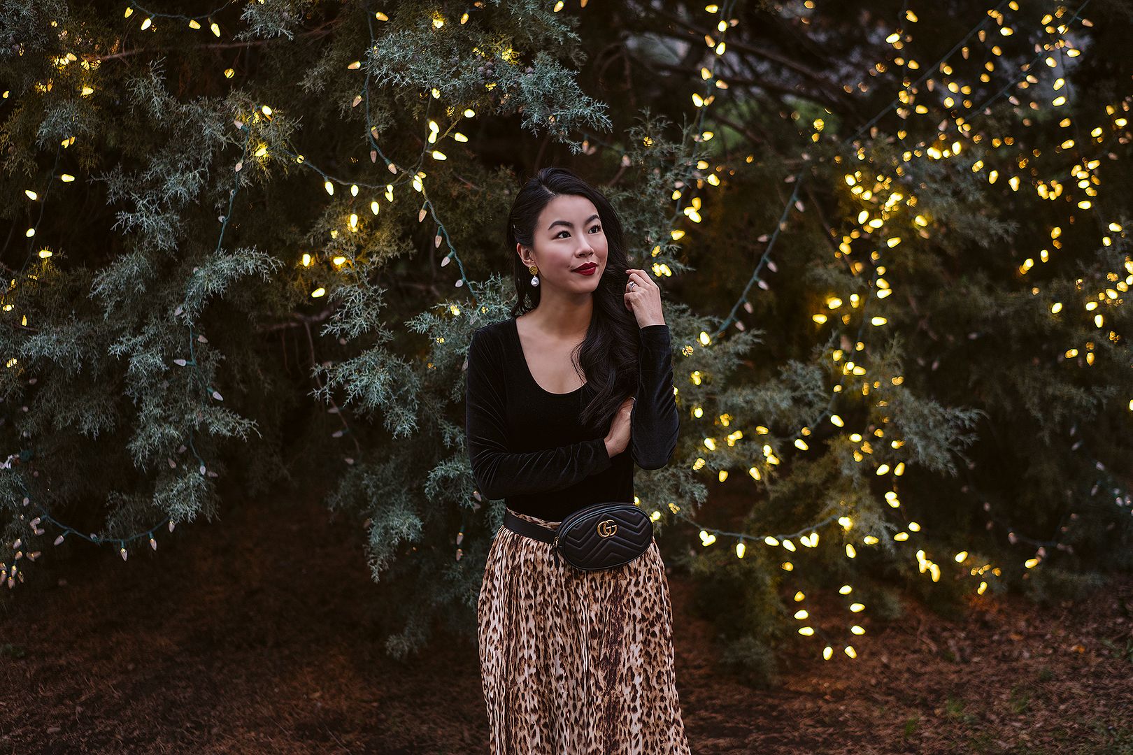 NARS red liquid lipstick holiday makeup