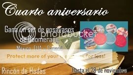 Cuarto aniversario: Gana un set de posavasos de Boomerang