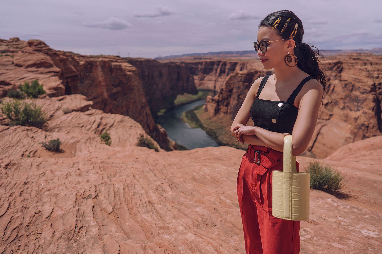 Staud yellow bucket bag