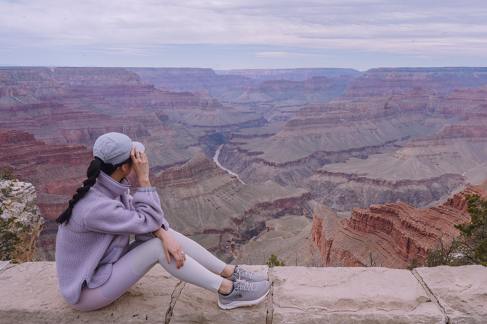 Grand Canyon South Rim Trail hike Kaibab Hermits Rest Colorado River Mojave Point