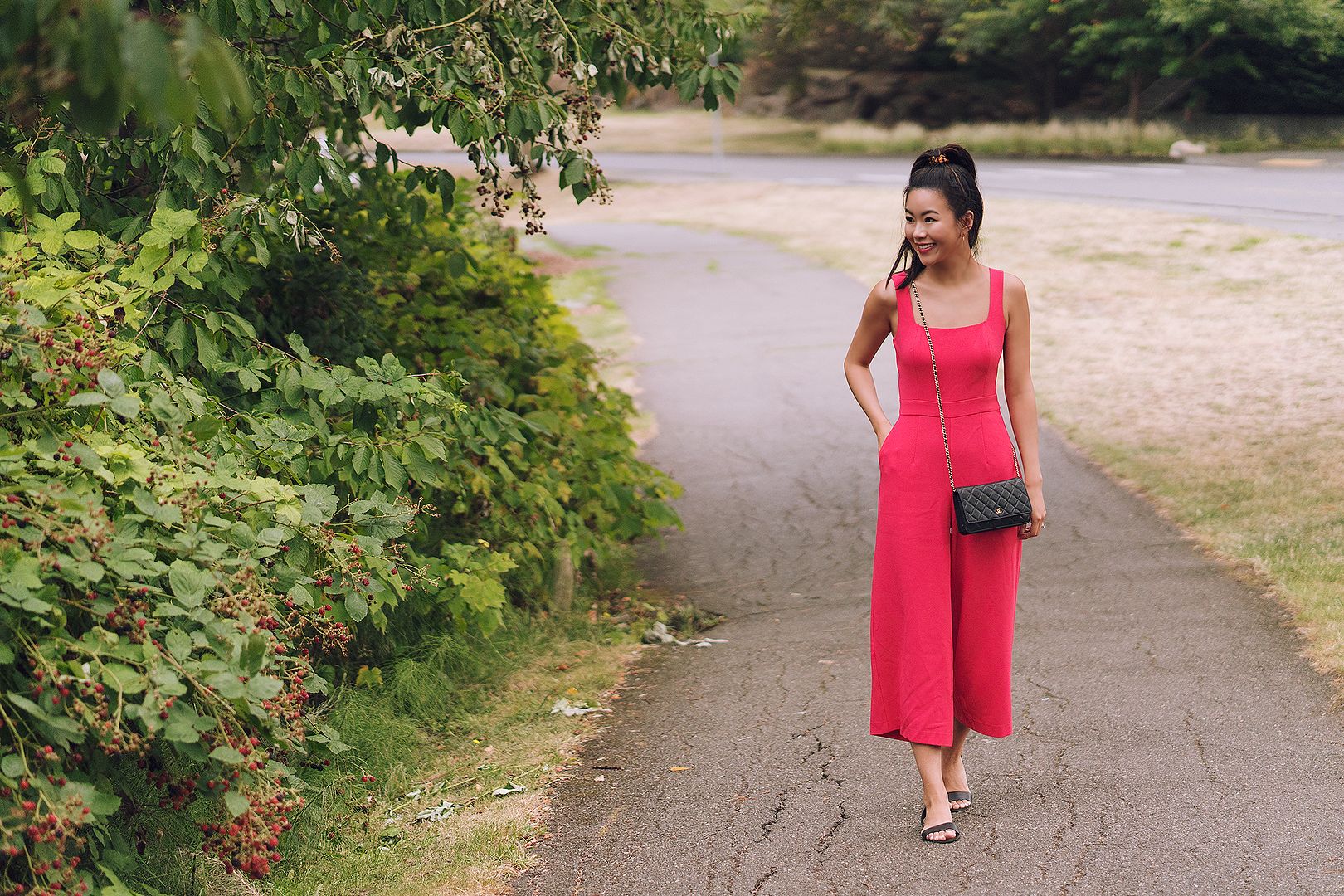 red coral jumpsuit